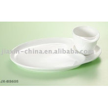 Set de petit déjeuner blanc en porcelaine JX-BS605